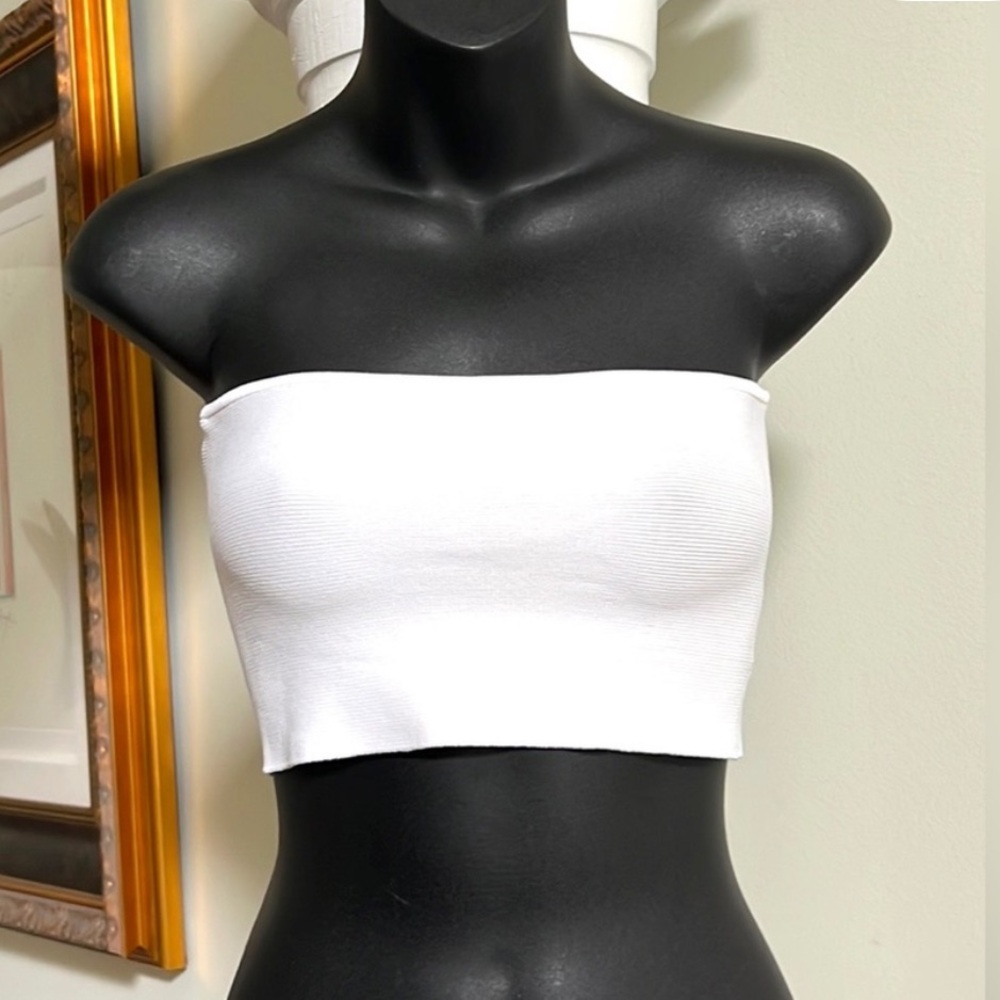 Ronny Kobo Collection White Cropped Bandeau Top Women’s Size XS